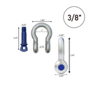 Galvanized Finish 3/8" Forged Screw-In Anchor Shackle Set: Heavy-Duty and Versatile Anchoring Solution-1