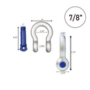 Galvanized Finish 7/8" Forged Screw-In Anchor Shackle Set: Heavy-Duty and Versatile Anchoring Solution-1