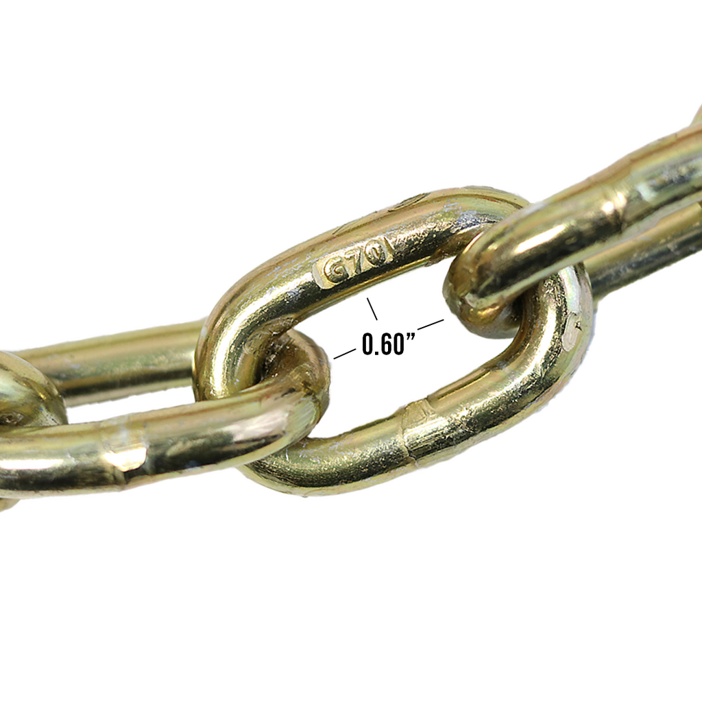 1/2" X 20' Transport Chain w/ Clevis Grab Hook Grade 70