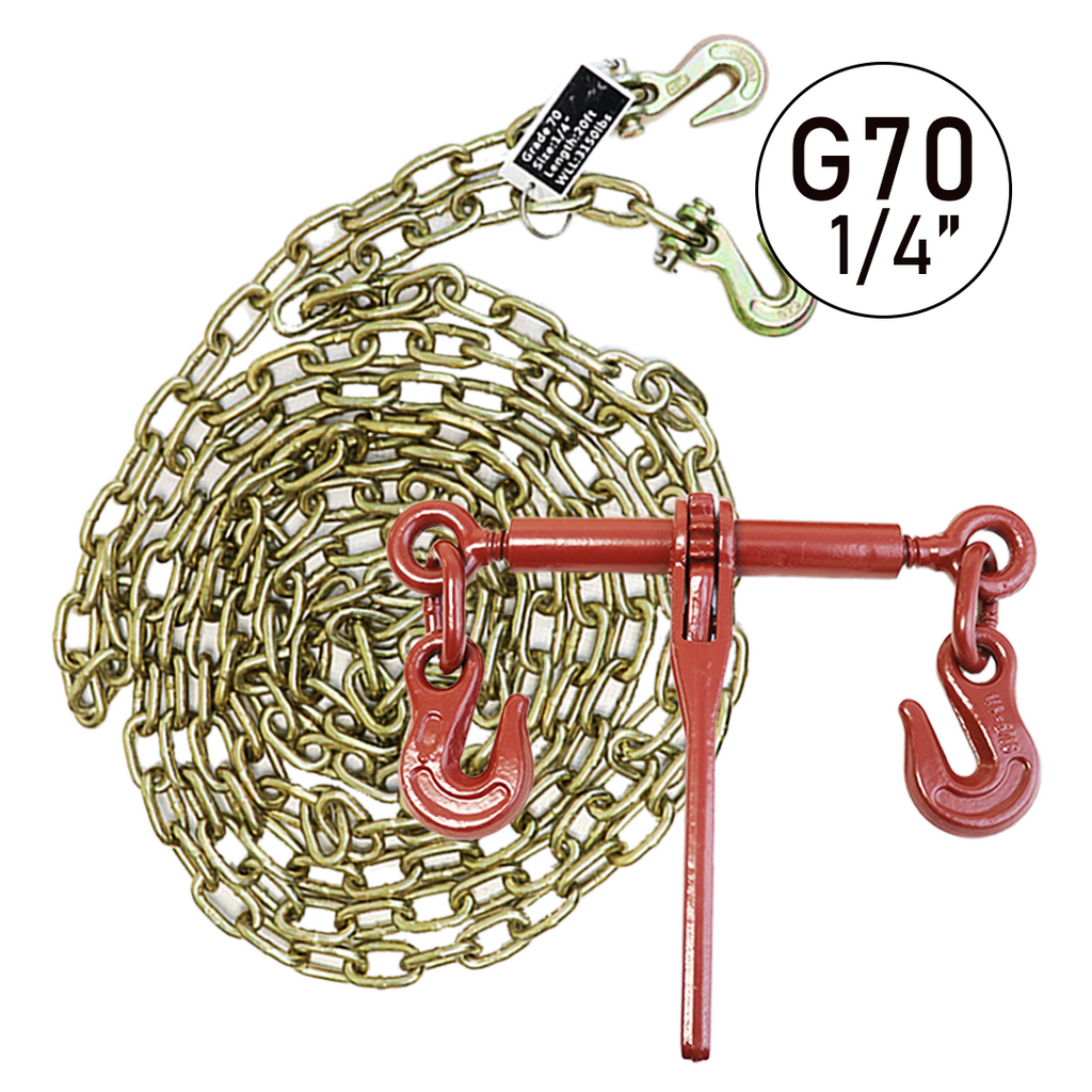 1/4" x 20' Grade 70 Transport Chain and Binder Kit