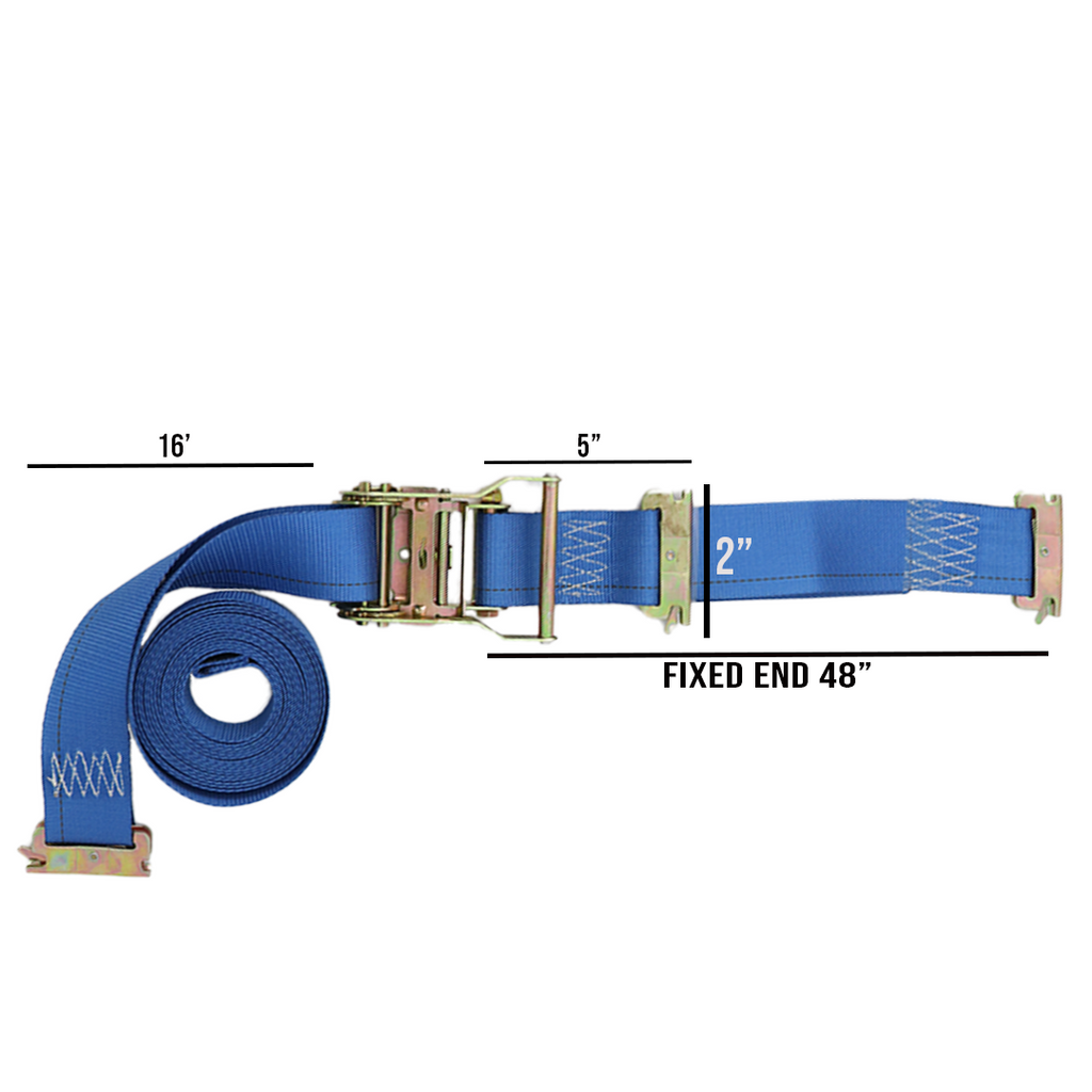 Boxer SecurePro Max 2" x 20' Ratchet E Track Straps with Triple E-Fittings – 3X Anchor Points for Ultimate Load Stability - 4400 lbs.