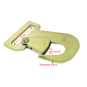 2" Slim Profile Snap Hook with Safety Latch - 5,000 lb Breaking Strength - 0