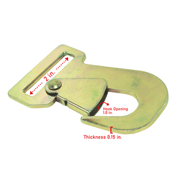 2" Slim Profile Snap Hook with Safety Latch - 5,000 lb Breaking Strength - 0