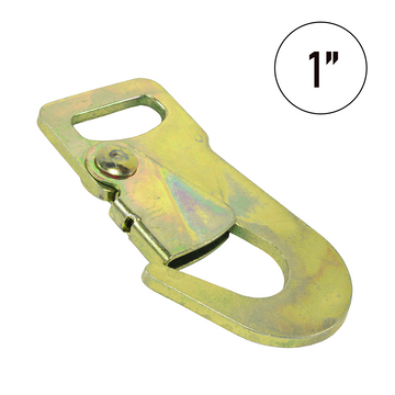 1" Slim Profile Flat Snap Hook with Safety Latch, 0.15" Thick, 3,300 lb Breaking Strength
