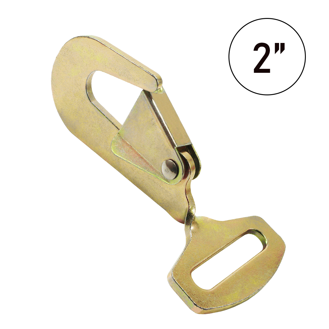 2" Twisted Snap Hook: 5,000 lb. Pro-Grade Tie-Down Security in Yellow Chrome
