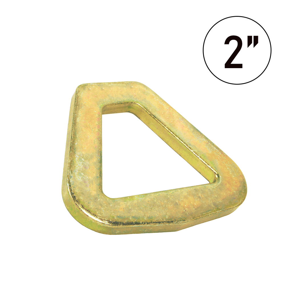 Heavy Duty 2" Delta Ring - 10,000 lbs Breaking Strength, Yellow Chrome - Lasso Strap Towing, Recovery
