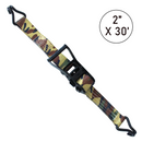 Boxer  2" x 30' Heavy-Duty Camouflage Ratchet Strap - Twin J Hooks / Wire Hooks - USA Assembled - 10,000 lb BS - Wide Handle Ratchet-1