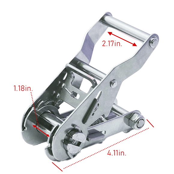 Wide Handle Stainless Steel 1" Ratchet Buckle - 3,300 lbs. Breaking Strength