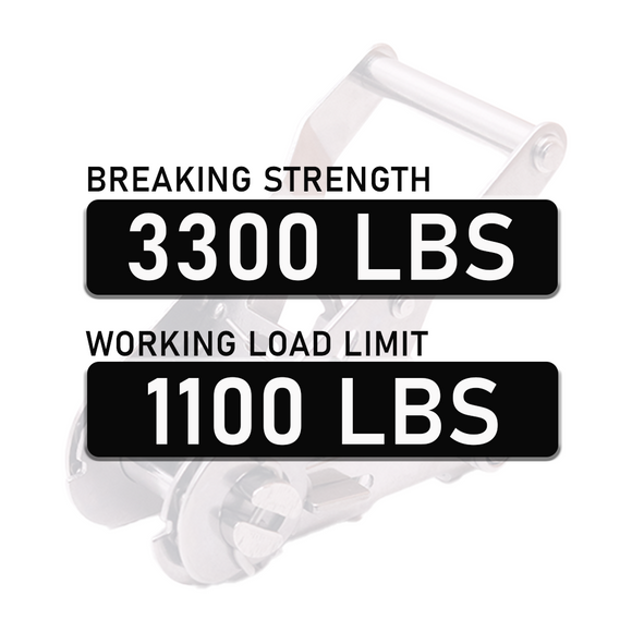 Wide Handle Stainless Steel 1" Ratchet Buckle - 3,300 lbs. Breaking Strength
