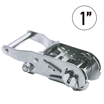 Wide Handle Stainless Steel 1" Ratchet Buckle - 3,300 lbs. Breaking Strength