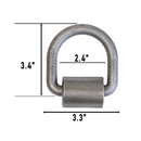 Heavy Duty 1/2" Forged Lashing D-Ring with Weld-On Mounting Bracket-5