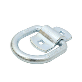 Heavy Duty 1/2" Forged Lashing D Ring with Bolt-On Mounting Bracket in Zinc Plated Steel - 0