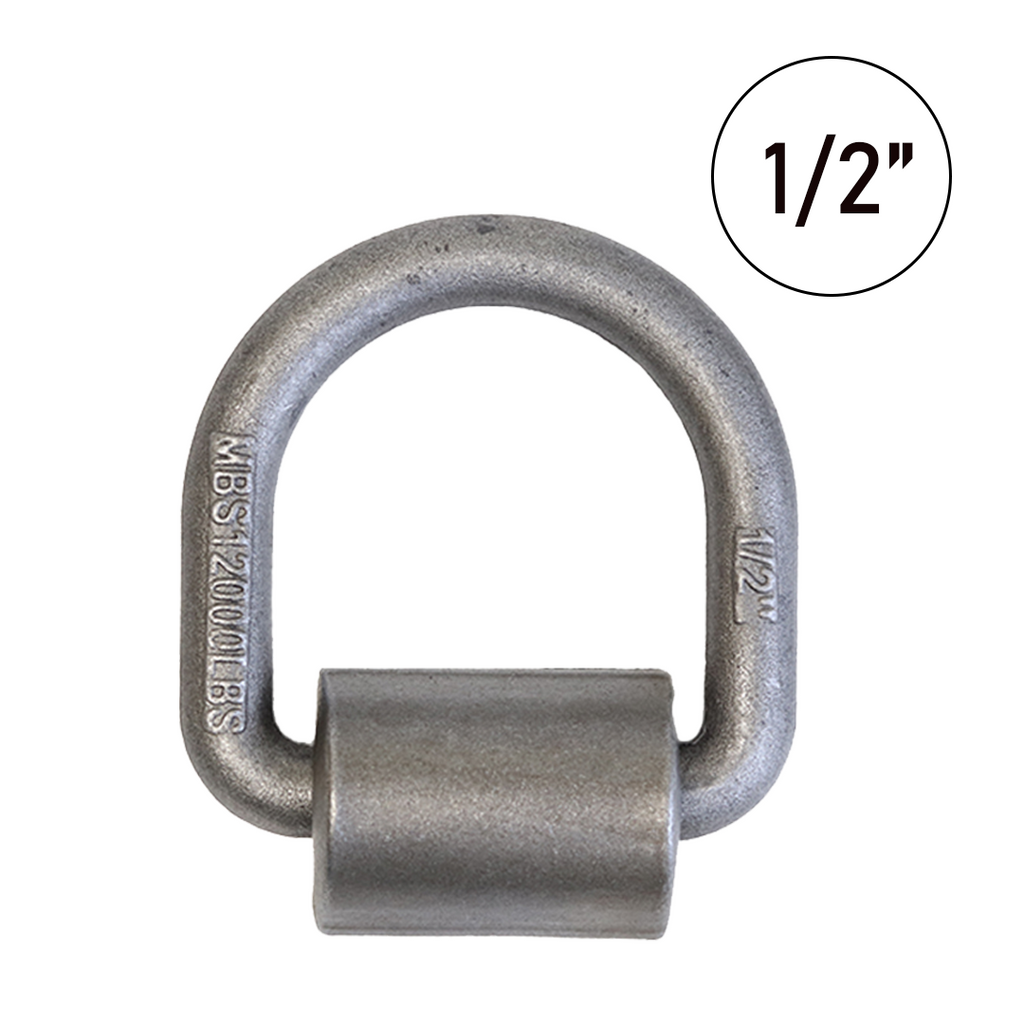 Heavy Duty 1/2" Forged Lashing D-Ring with Weld-On Mounting Bracket