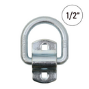 Heavy Duty 1/2" Forged Lashing D Ring with Bolt-On Mounting Bracket in Zinc Plated Steel-1