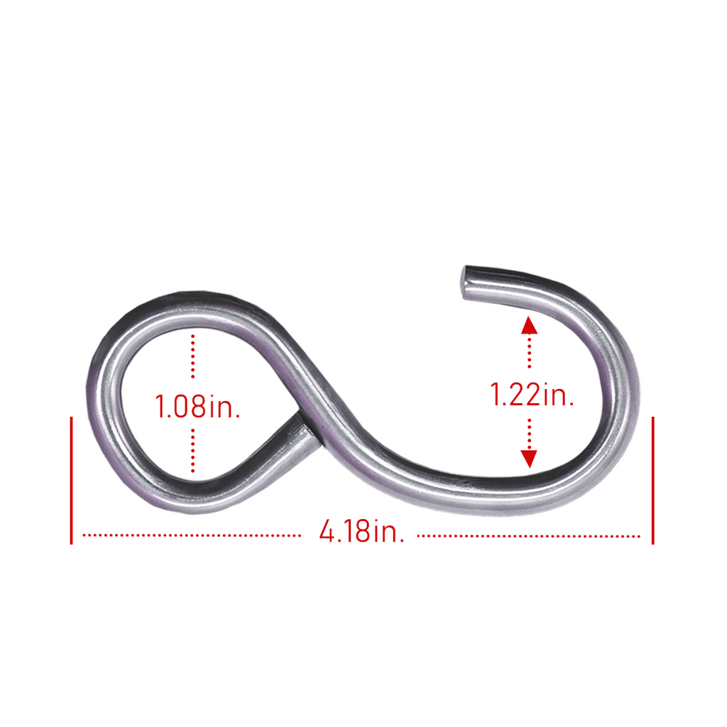 Stainless Steel 1" S Hooks - 770 lbs. Breaking Strength