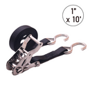 1" x 10' Stainless Steel Ratchet Strap with S-Hooks, 770 lbs. Breaking Strength-1