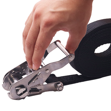 Wide Handle Stainless Steel 1" Ratchet Buckle - 3,300 lbs. Breaking Strength - 0