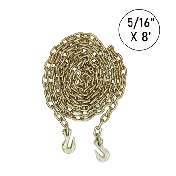 5/16" X 8' Transport Chain w/ Clevis Grab Hook Grade 70