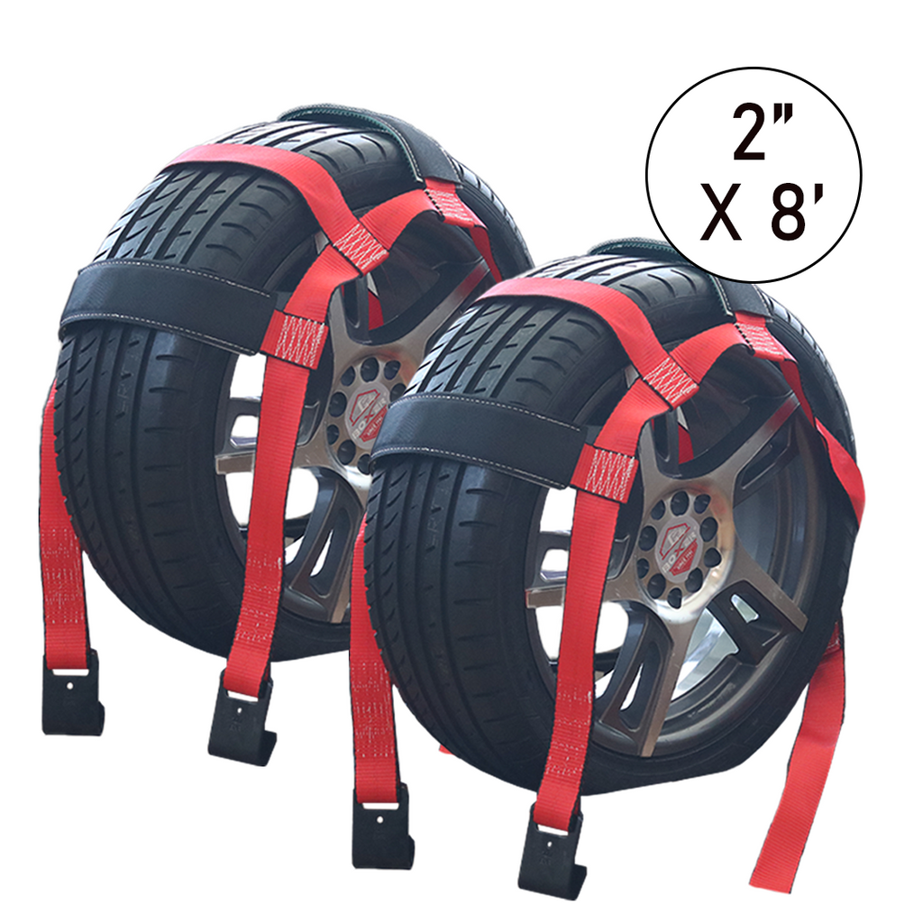 Boxer EliteGrip 2" x 8' Premium Wheel Basket Tire Holder with Flat Hooks and High-Performance Rubber Sleeves