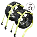 Boxer SureGrip 2" x 8' Wheel Basket Tire Holder with Flat Hooks and Grip-enhancing Rubber Sleeves-1