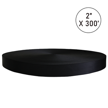 Boxer PolyPro 2" x 7,000lb Break Strength Polyester Webbing Roll in Black