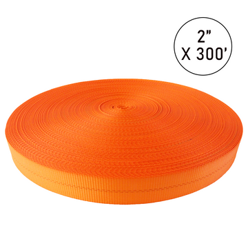 Buy orange Boxer PolyPro 2" x 12,000 lb Break Strength Polyester Webbing Roll (300 ft)