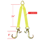 Boxer High-Strength V-Bridle Strap with Yellow Chrome Finish, 8" J Hook, and Versatile T Hook-7