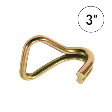 3 Inch Yellow Chrome Twin J Hook - 20,000 lb Extreme Duty Heavy Equipment Tie Down Anchor