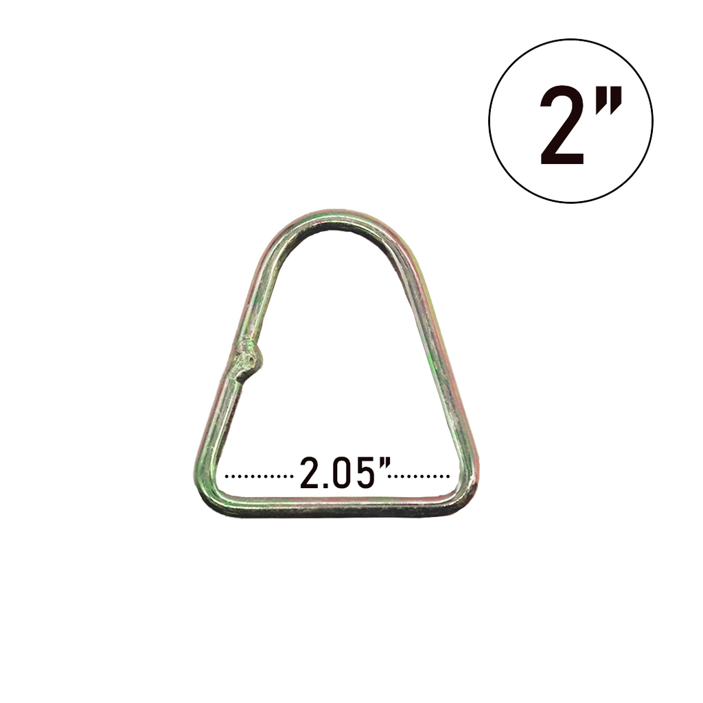 2 Inch Heavy Duty D-Rings - 5,500 lbs Breaking Strength, Welded, Heat-Treated, Yellow Chrome, Truck Tie-Down, Towing, Recovery