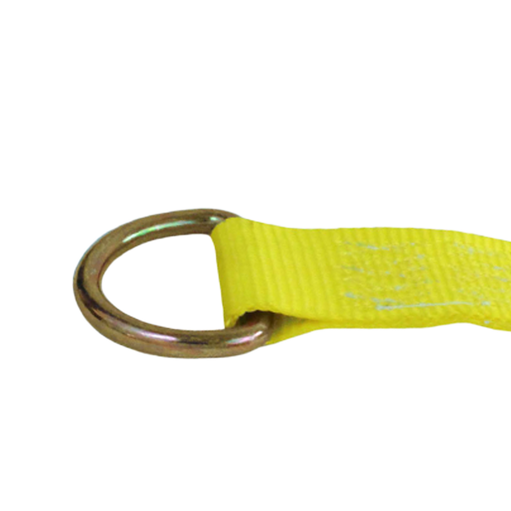 2 Inch Heavy Duty D-Rings - 6,600 lbs Breaking Strength, Welded, Heat-Treated, Yellow Chrome, Truck Tie-Down, Towing, Recovery