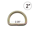 2 Inch Heavy Duty D-Rings - 6,600 lbs Breaking Strength, Welded, Heat-Treated, Yellow Chrome, Truck Tie-Down, Towing, Recovery-1