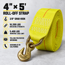 4" x 5' Heavy-Duty Roll-Off Winch Strap with 3/8" Grab Hook – 5,400 lb WLL-3