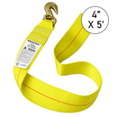 4" x 5' Heavy-Duty Roll-Off Winch Strap with 3/8" Grab Hook – 5,400 lb WLL-1