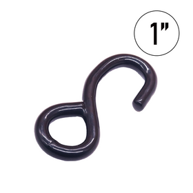 1" Heavy Duty S Hook - 3,300 lbs Breaking Strength, 1,100 lbs WLL, Full PE Coated Tie Down Hook