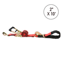 Boxer Ultimate SecureDrive: Premium Heavy-Duty Tie-Back Style Car Tie Down for Unrivaled Stability and Safety - 10,000 lbs Break Strength, Featuring 2” x 9.5' Vibrant Red Strap with Twist Snap Hooks-1
