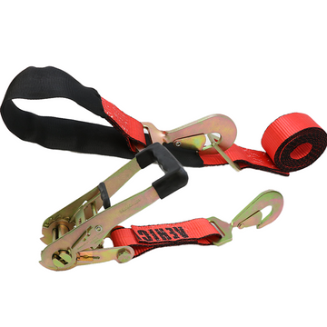 Boxer Ultimate SecureDrive: Premium Heavy-Duty Tie-Back Style Car Tie Down for Unrivaled Stability and Safety - 10,000 lbs Break Strength, Featuring 2” x 9.5' Vibrant Red Strap with Twist Snap Hooks - 0