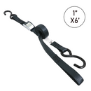 Boxer SecureMax Pro: Ultra-Grip 1" x 6' Cam Buckle Motorcycle Soft Tie Straps with Heavy Duty S Hook-1