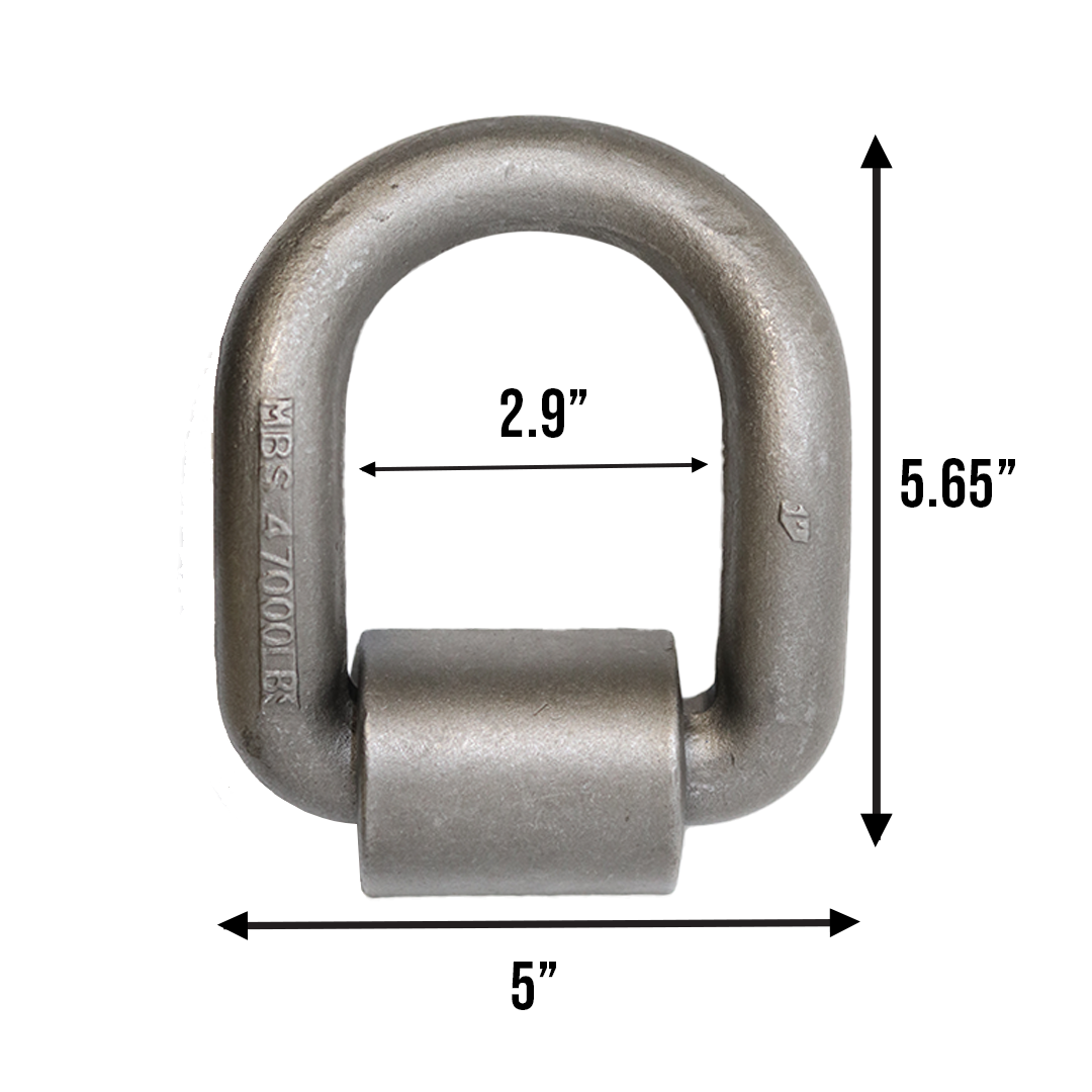 Heavy Duty 1" Forged Lashing Bent D-Ring with Mounting Bracket