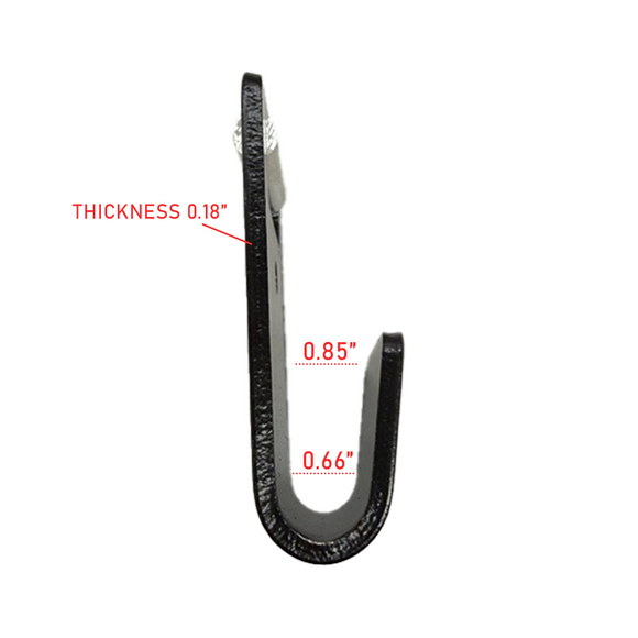 4" Flat Hook with Abrasive Protector - 20,000 lbs. Breaking Strength