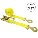 Boxer 2" Heavy-Duty Ratchet Strap - Flat Snap Hooks with Safety Latches - USA Assembled - 10,000 lb BS - Wide Handle Ratchet-1