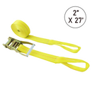 Boxer 2" USA Assembled Heavy-Duty Ratchet Strap - Reinforced Loop Ends - 10,000 lb BS - Non-Marring Soft Tie Down - Wide Ratchet Handle-1