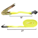 Boxer 4" x 27' Heavy-Duty Ratchet Tie Down with Flat Hooks - 15,000 lbs Breaking Strength-3