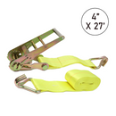 Boxer Pro-Assembled 4" x 27' Heavy-Duty Ratchet Tie Down with J Hooks - 16,200 lbs Breaking Strength-1