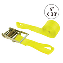 Boxer 4" x 30' USA Assembled Heavy-Duty Ratchet Strap - Reinforced Loop Ends - 15,000 lb BS - Double Locking Buckle - 20,000 lb Industrial Webbing-1