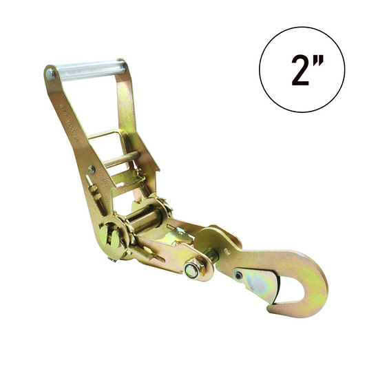 DuoForce 2" Ratchet Buckle with Snap Hook: 6,000 lbs Load Capacity
