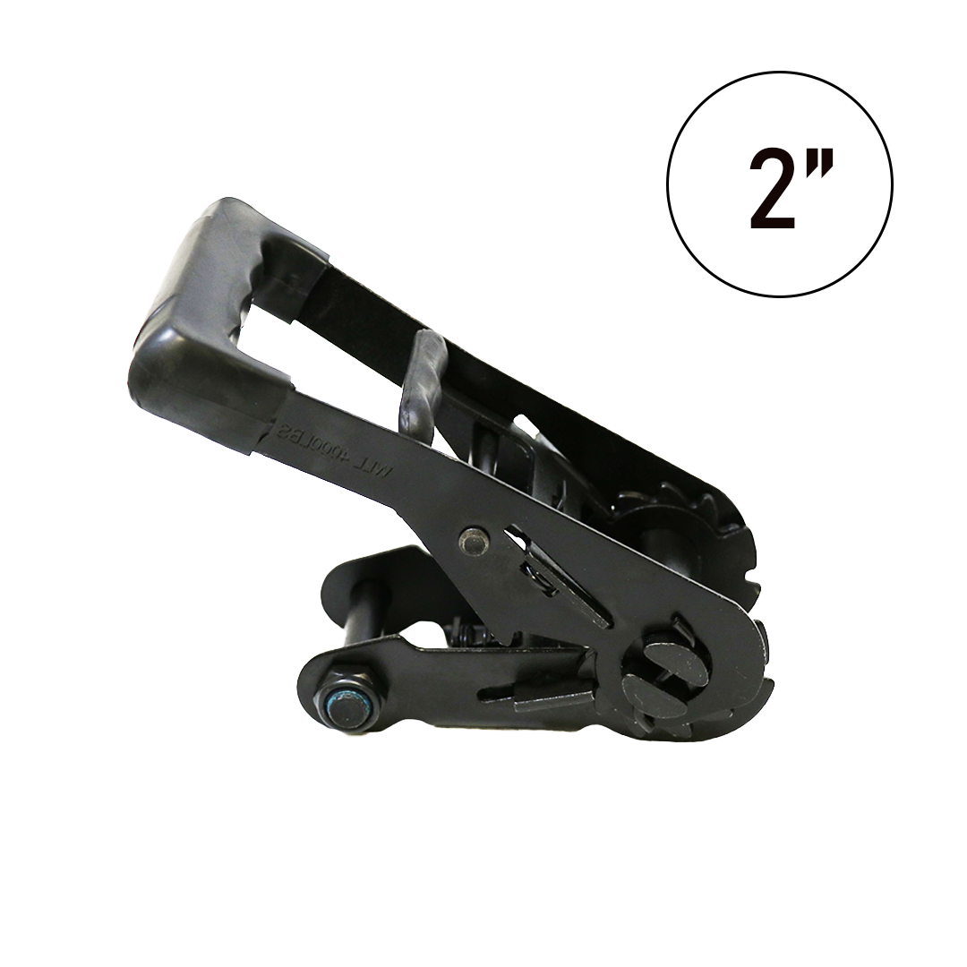 StealthPro 2" Ratchet Buckle: 10,000 lbs Heavy-Duty Capacity with Short Wide Handle and Comfortable Rubber Grip