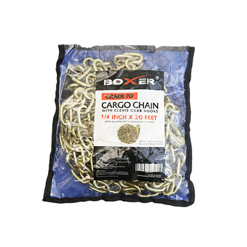 1/4" X 20' Transport Chain w/ Clevis Grab Hook Grade 70 - 0