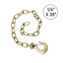 Grade 70 35" Trailer Safety Chain with 1/4" Clevis Hook-1