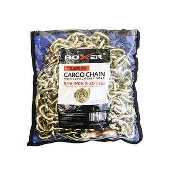 5/16" X 20' Transport Chain w/ Clevis Grab Hook Grade 70 - 0