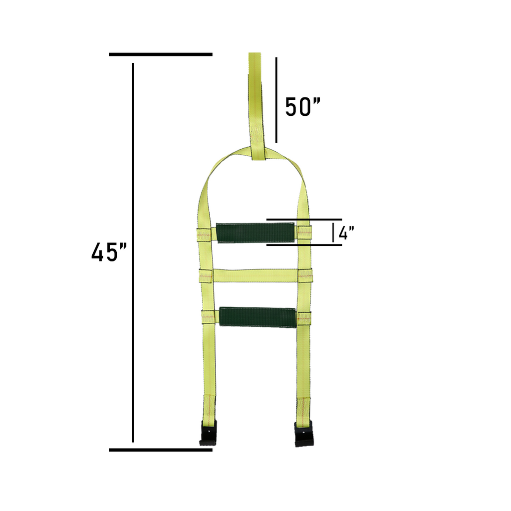 Boxer SureGrip 2" x 8' Wheel Basket Tire Holder with Flat Hooks and Grip-enhancing Rubber Sleeves